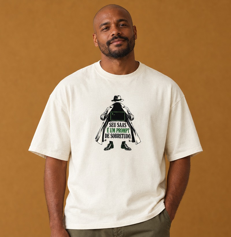 Seu SaaS é um prompt de sobretudo — Camiseta Oversized
