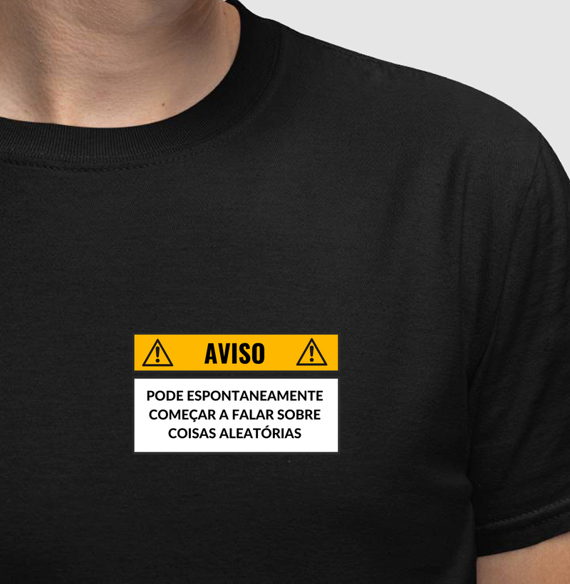 Aviso "falo de coisas aleatórias"