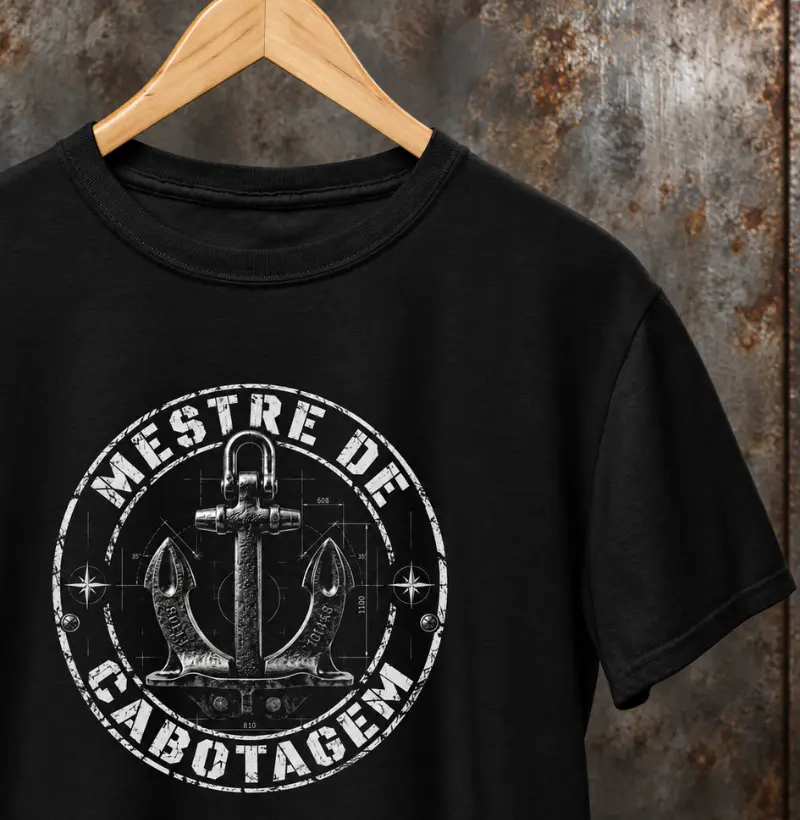 Mestre de Cabotagem Âncora Stencil - Camiseta