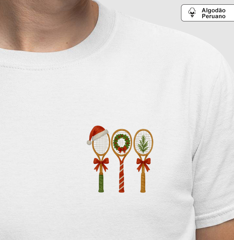 Tennis Christmas Rackets - minimalista - Algodão Premium Peruano