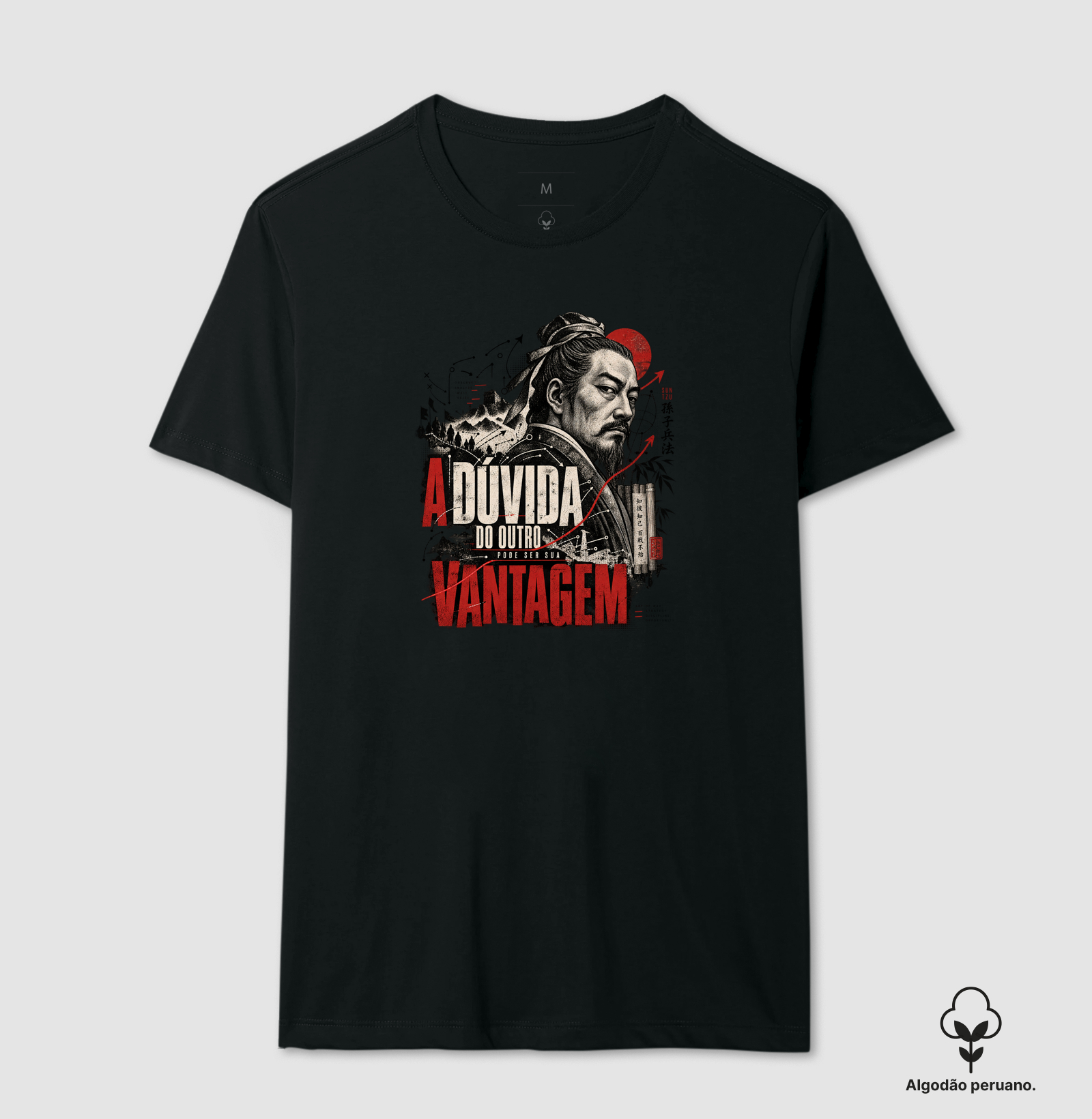 Sun Tzu - A Dúvida do Outro Pode Ser Sua Vantagem - Camiseta Algodão Peruano