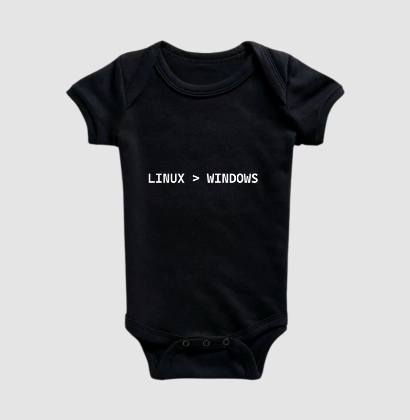 Body Infantil "Linux > Windows" T.I
