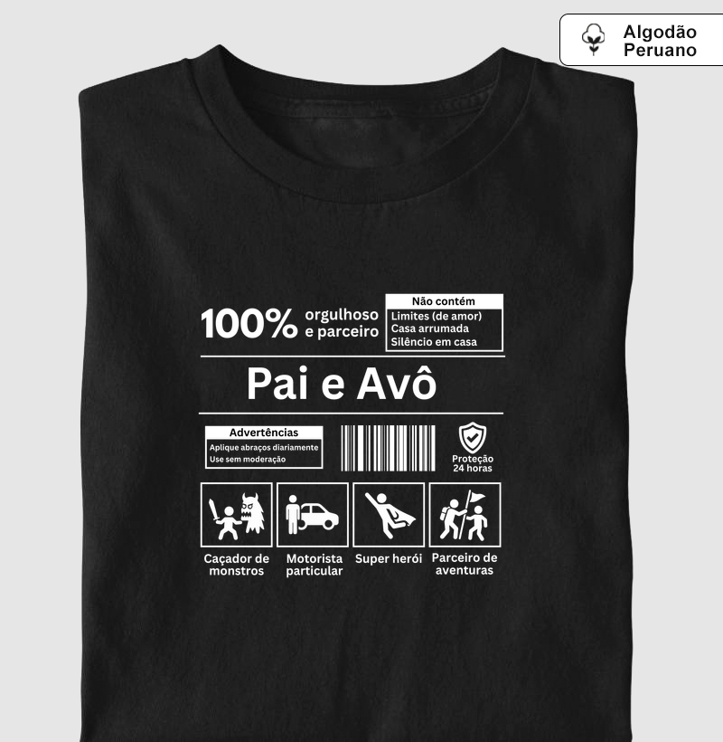 Camiseta Pai e Avô 100% Orgulhoso