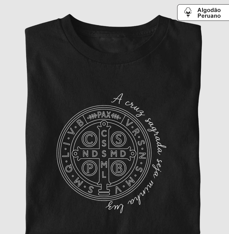 Camiseta Algodão Peruano Medalha de São Bento