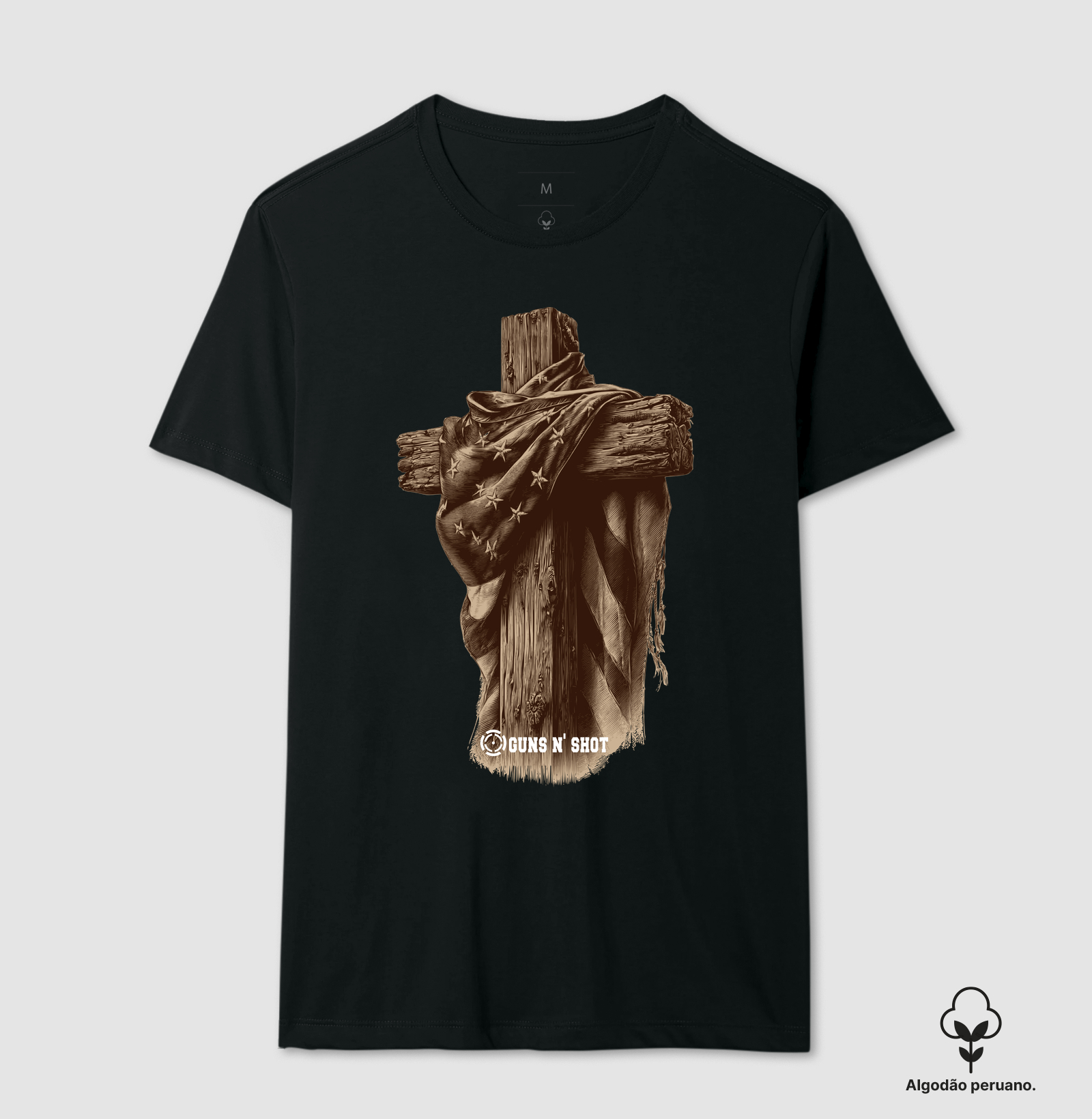 Faith and Patriot Tiro Esportivo - Camiseta Algodão Peruano