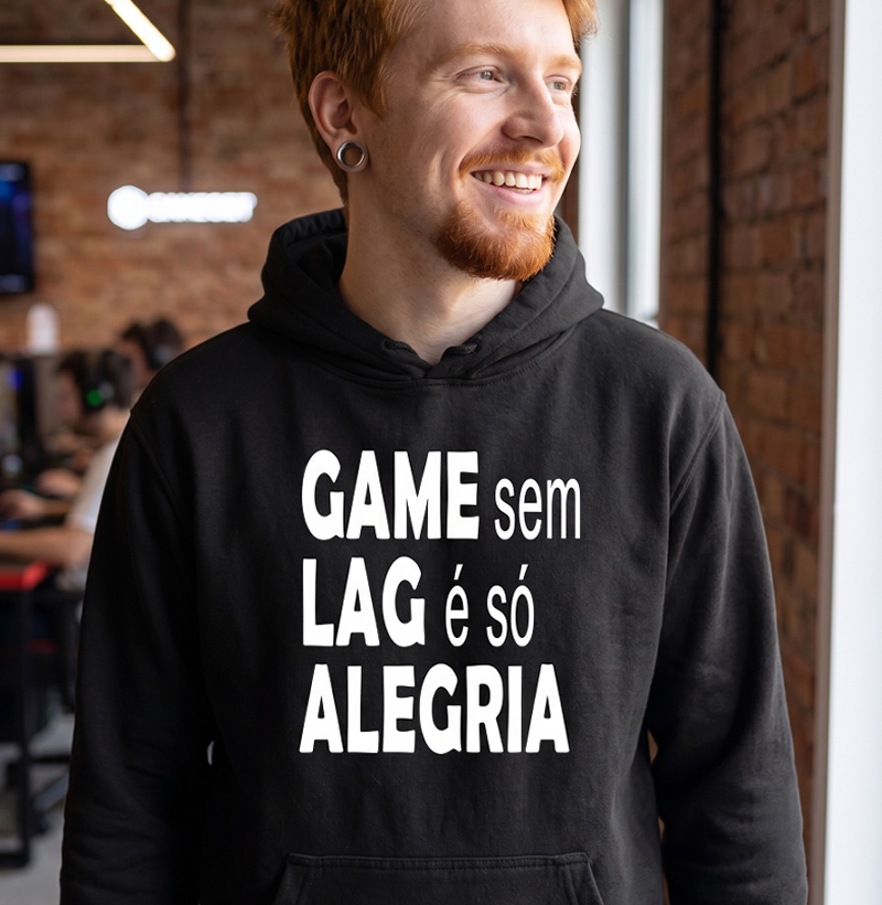 Moletom Gamer "Game Sem Lag É Só Alegria"