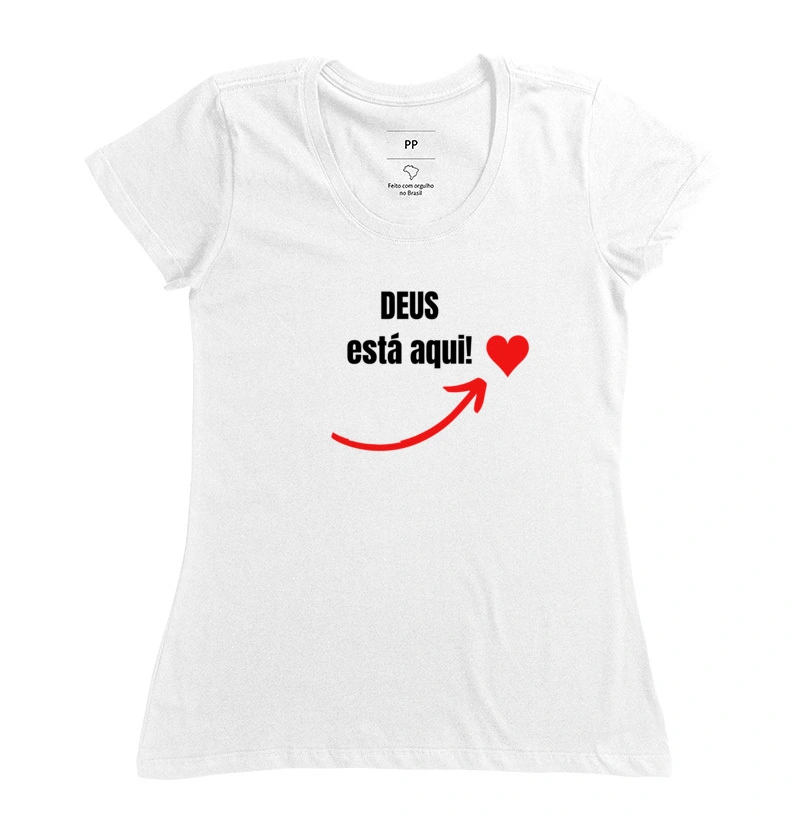 Feminina Deus Esta Aqui Cores