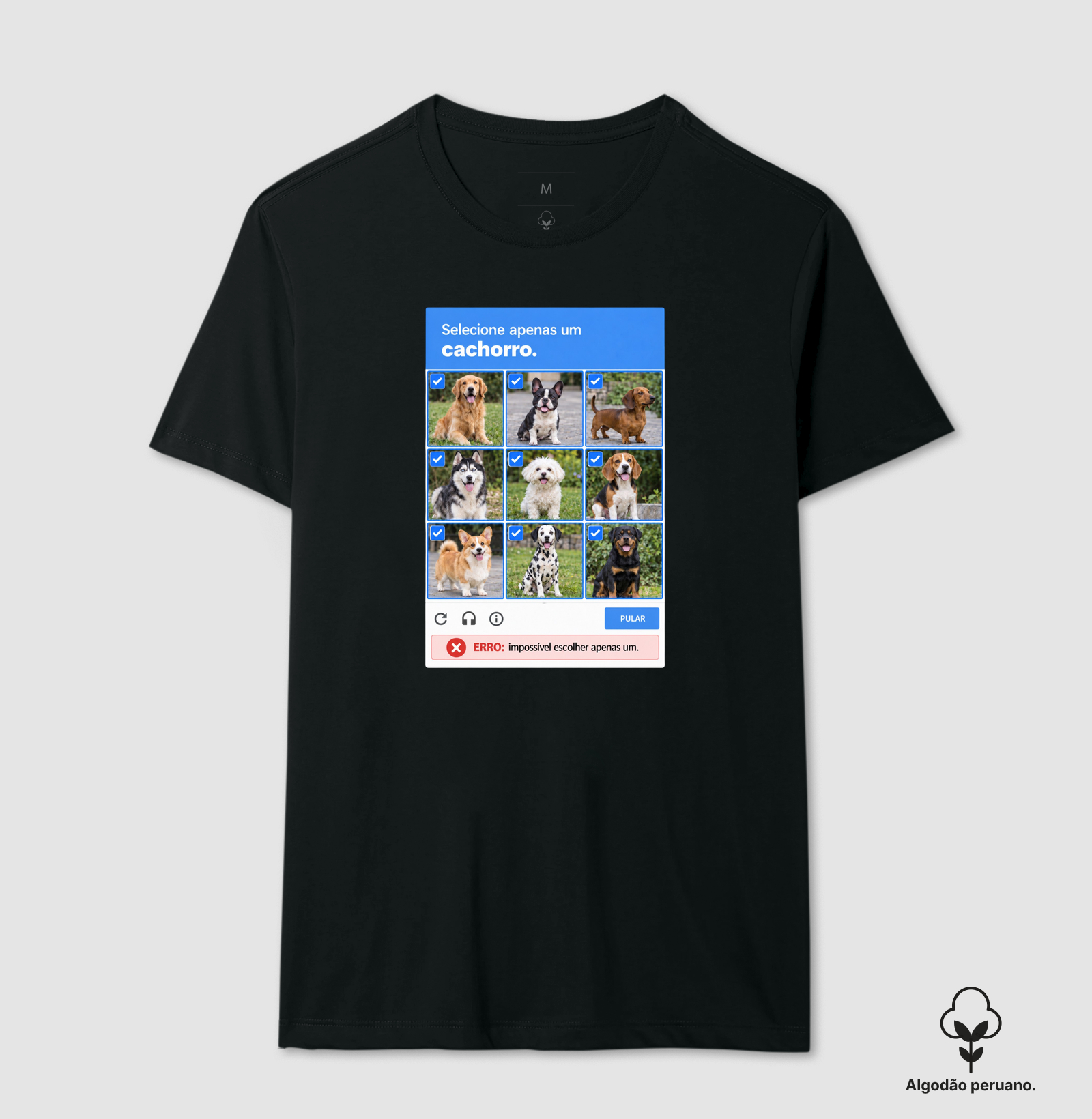 Captcha Canino - Camiseta Algodão Peruano