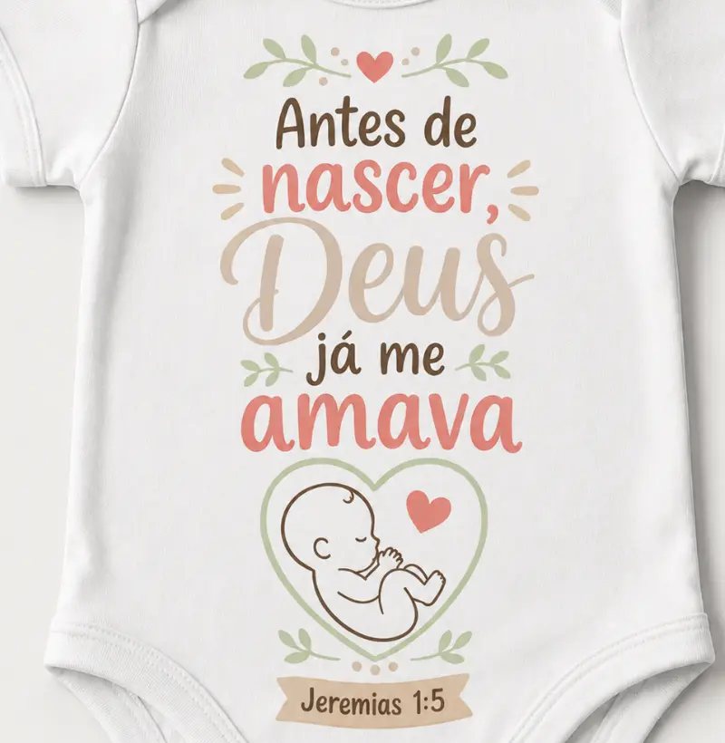 Body Bebê Cristão Antes de Nascer Deus Já Me Amava