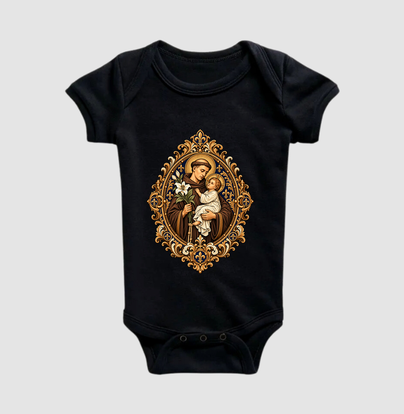 Medalha de Santo Antônio - Body Infantil