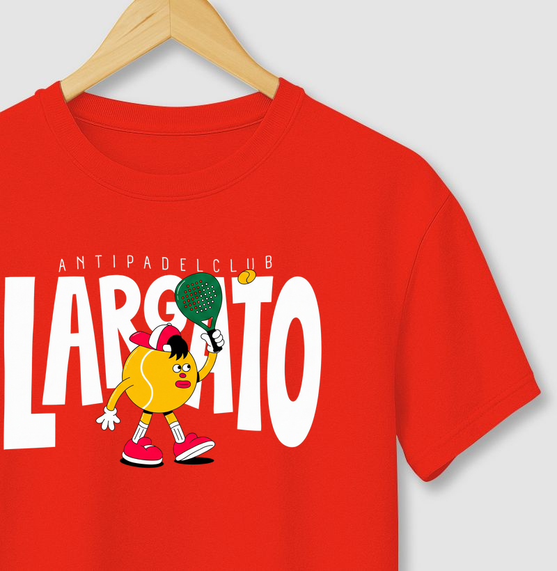 Camiseta Largato Anti Padel Club Mascote Vermelha