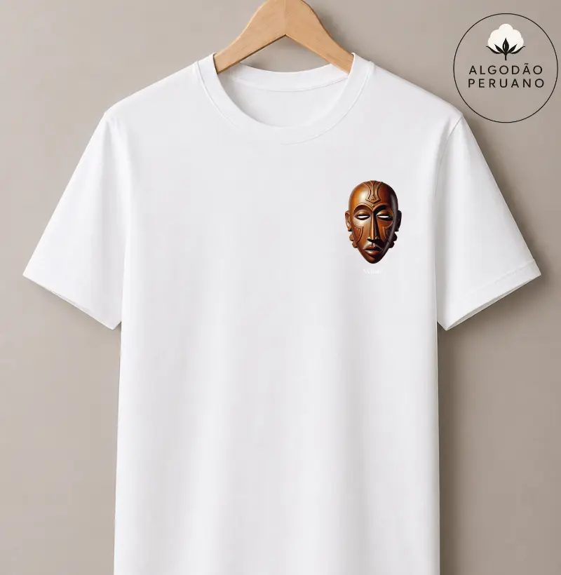Camiseta Algodão Peruano Máscara - Coleção Mahalo