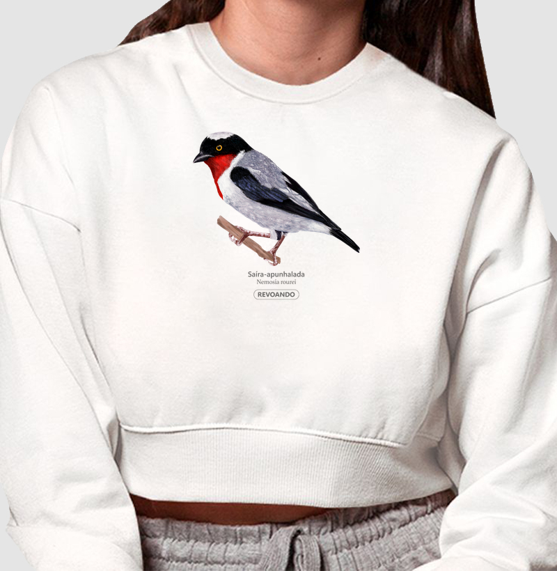 Aves do Brasil - Saíra-apunhalada - Moletom Cropped