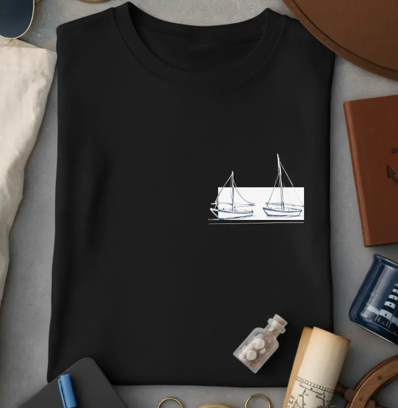 Barco a vela estilizado - Algodão 30.1 