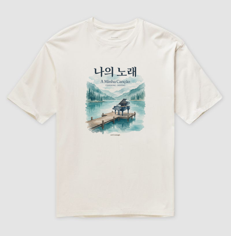 Camiseta Dorama "A Minha Canção" - Estampa Piano no Lago | Sonagi