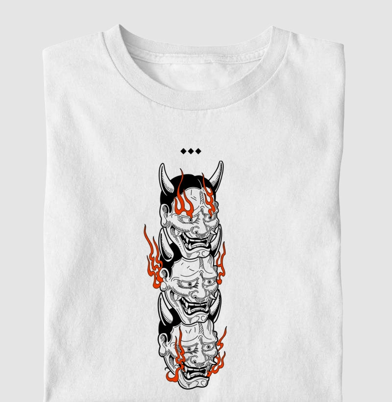 Camiseta Hannya 3 Cabeças