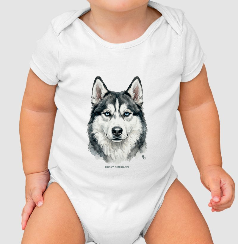 Cães - Husky Siberiano - Body Infantil