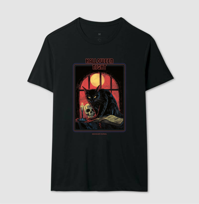 Camiseta Gato Preto Halloween