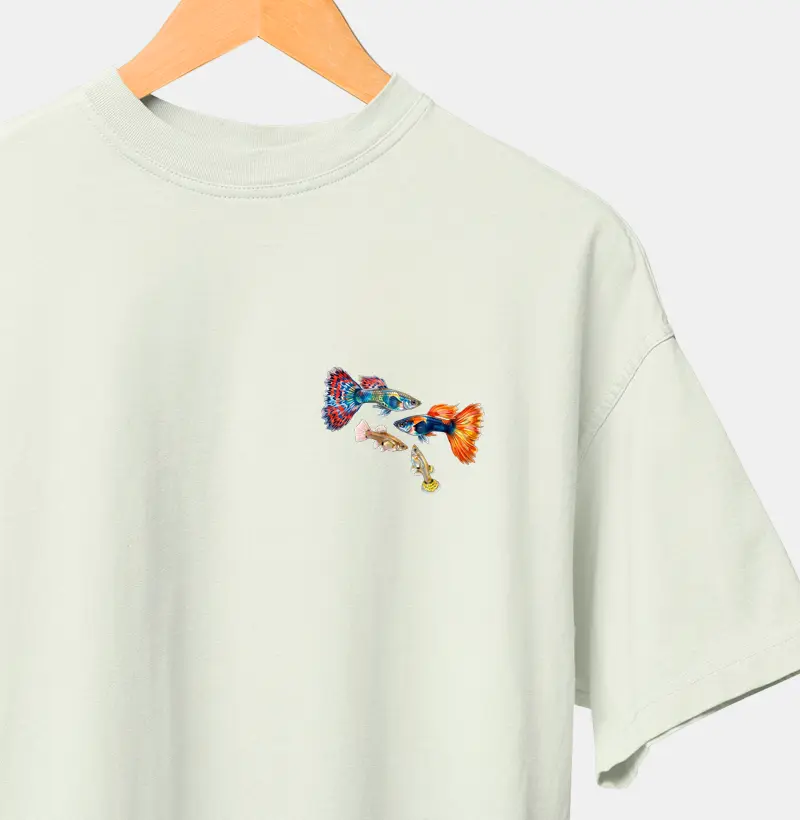 Peixes - Mini - Guppy - Oversized - Camiseta Oversized