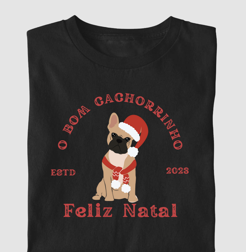 Camiseta Natal Buldogue Francês