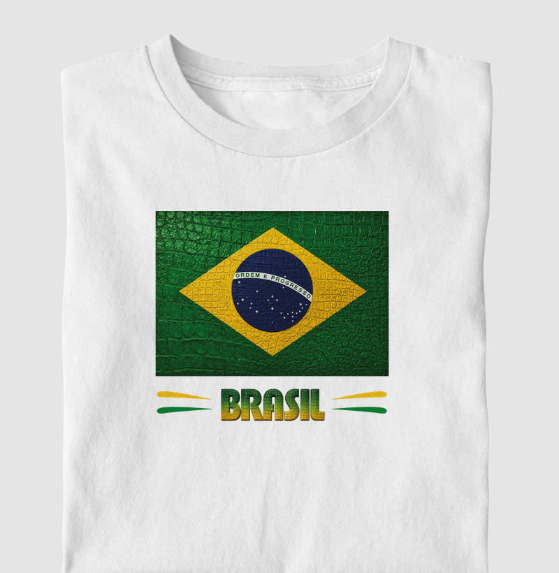 Camiseta Infantil Bandeira do BR estilizada Unissex