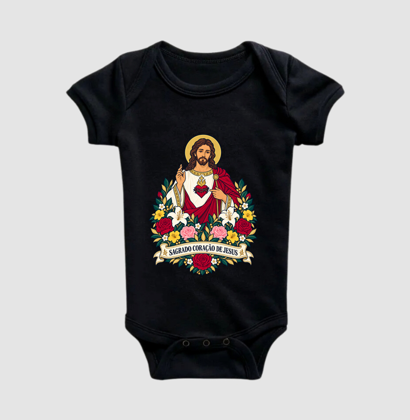 Coração Sagrado - Jardim da Fé - Body Infantil