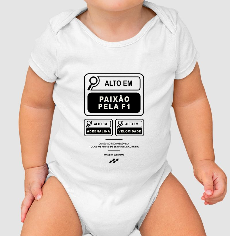 Alto em Paixão pela F1 - Body Infantil