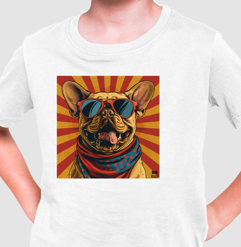 Camiseta Infantil Bulldog Frances "Pop art"