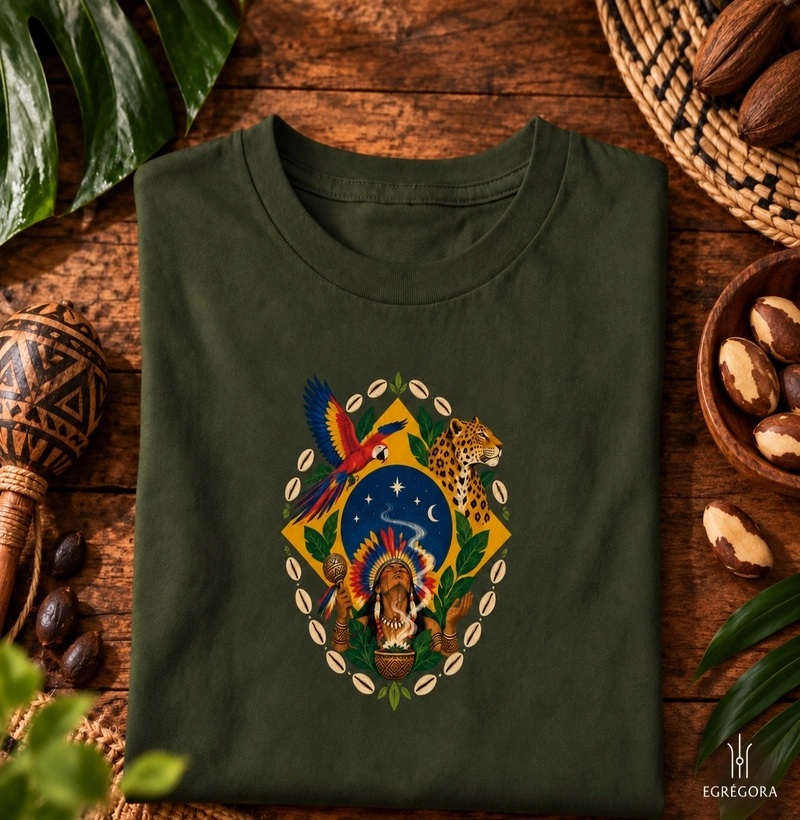 Brasil Ancestral - Camiseta Algodão Peruano