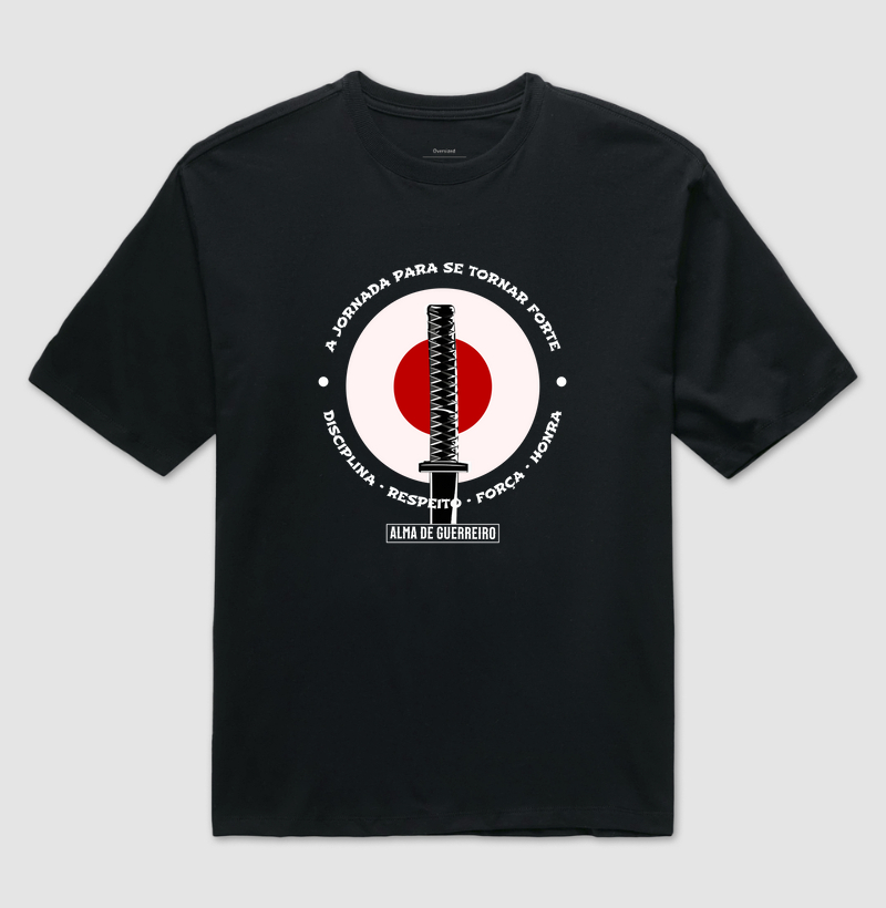 Camiseta Oversized Alma de Guerreiro Samurai Katana