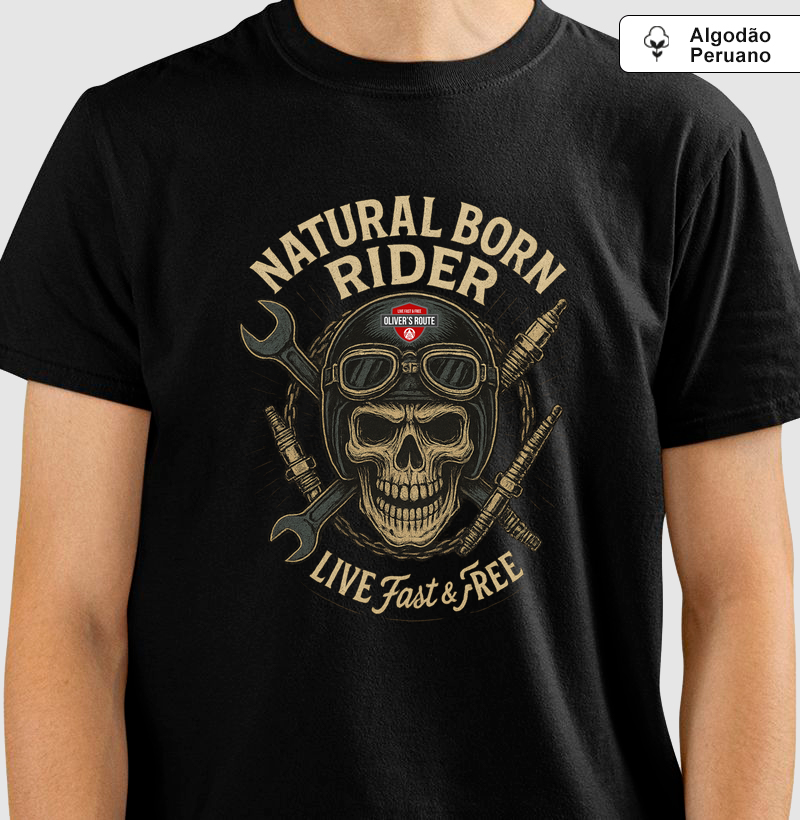 Natural Born Rider - Camiseta Algodão Peruano