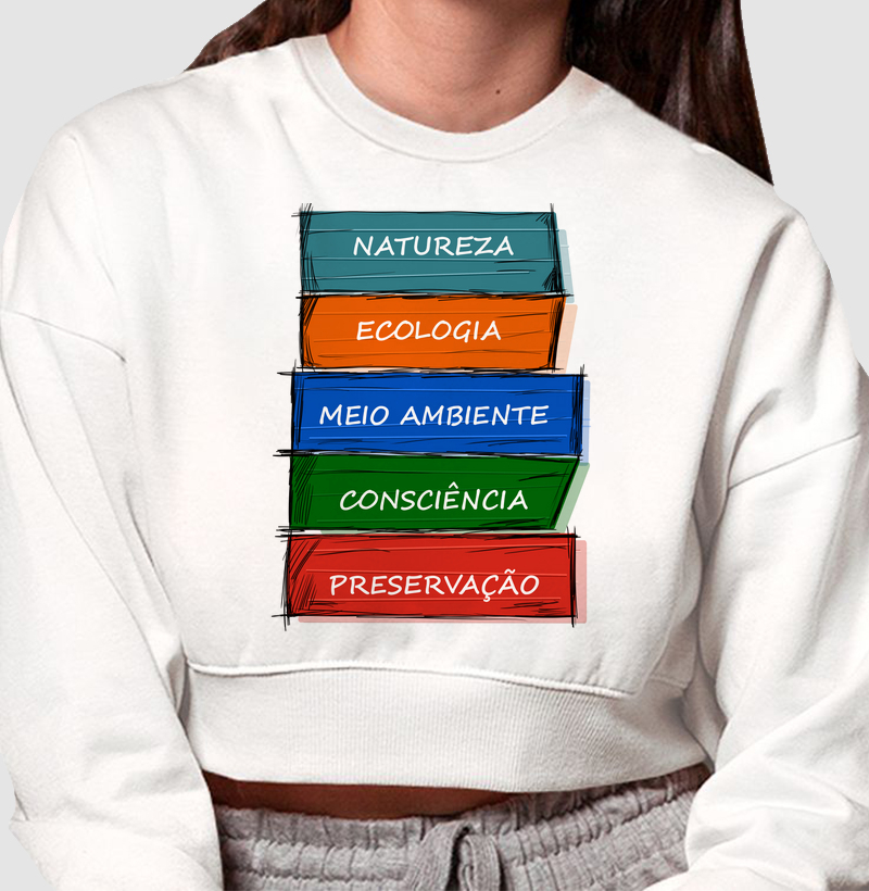 Cropped Moletom Natureza in Rabisco