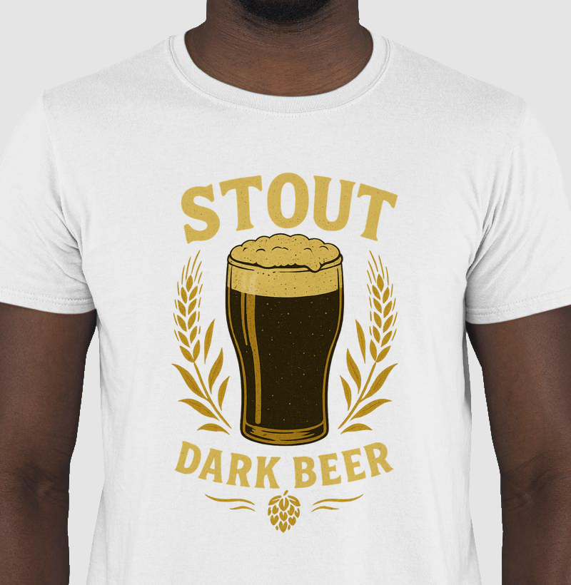 Camiseta Stout Dark Beer – Copo de Chope Escuro Vintage