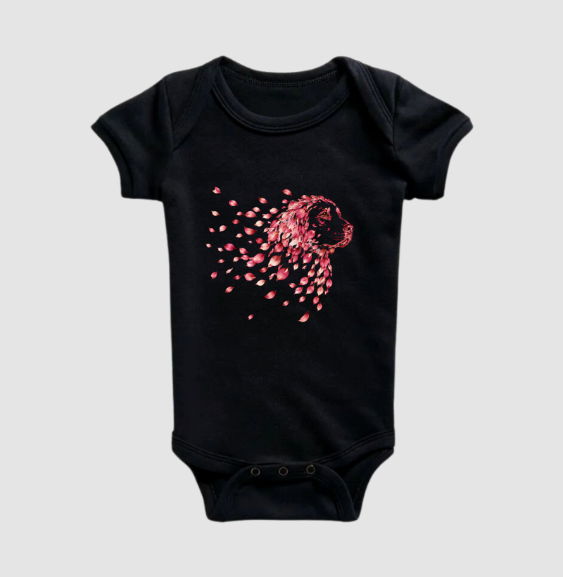 Cachorro e Pétalas - Body Infantil
