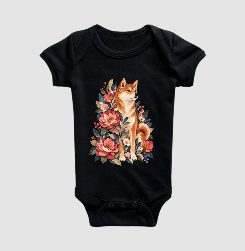 Cachorro Floral - Body Infantil