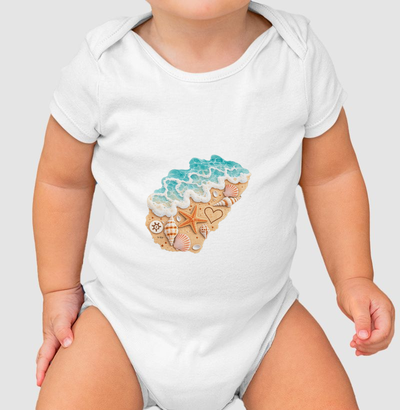 Coração na Areia  - Body Infantil