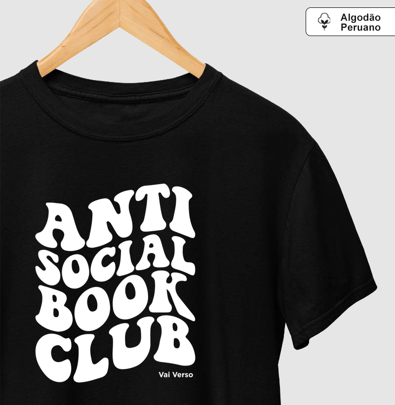 Anti Social Book Club - Camiseta Algodão Peruano