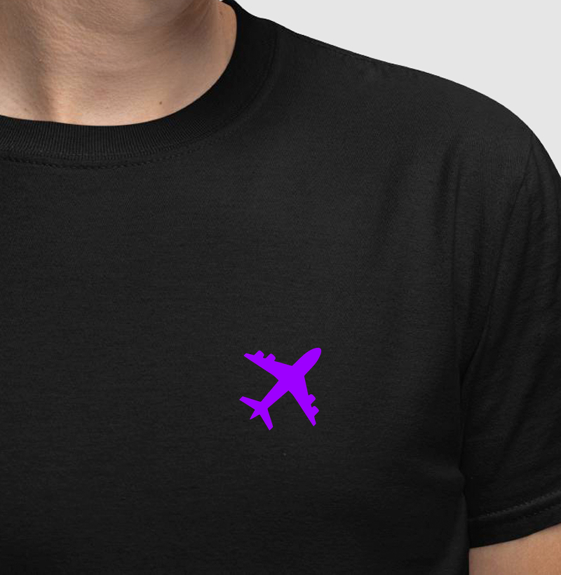 Avião minimalista roxo