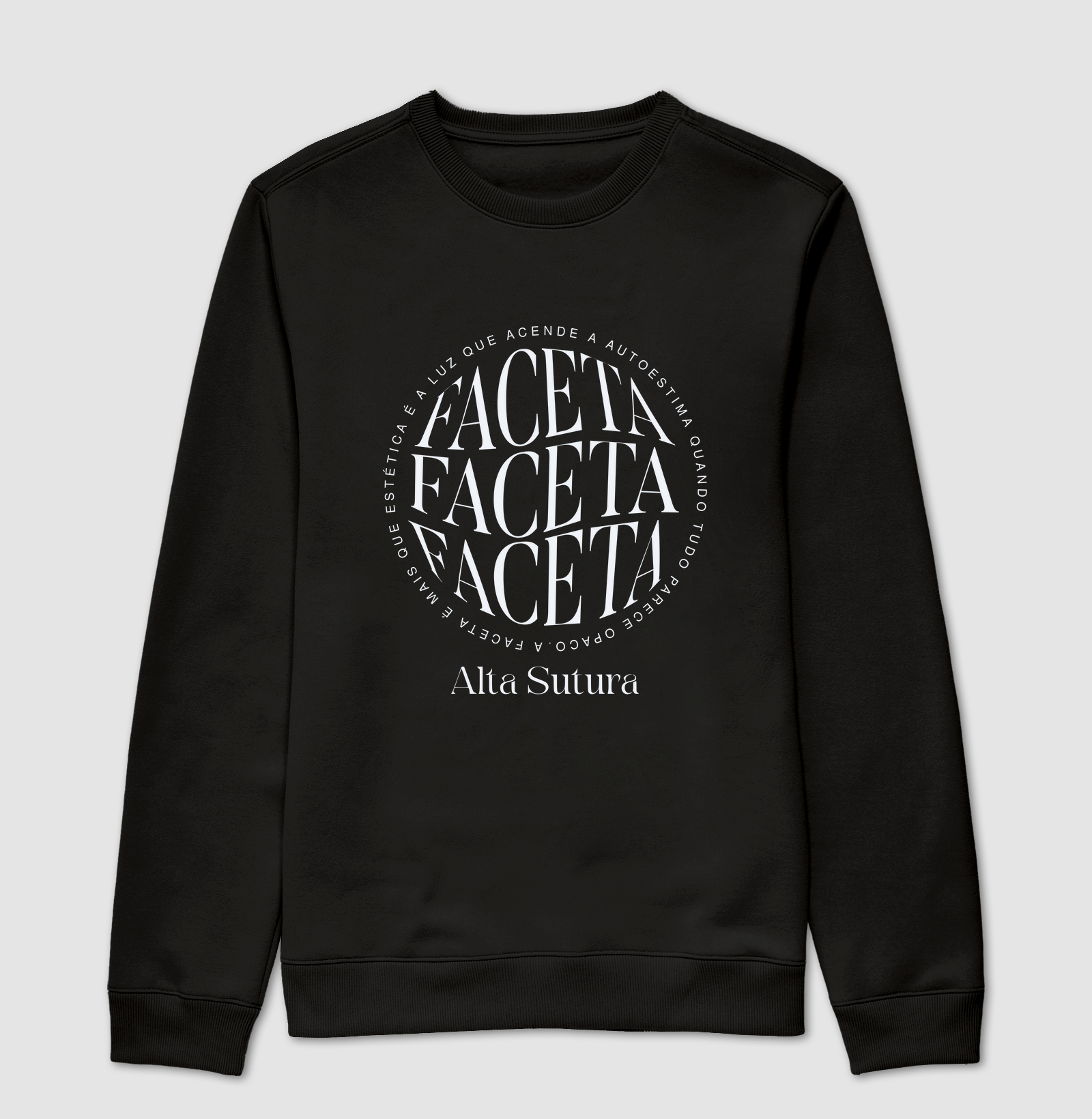 Suéter Moletom Unissex - Faceta em Alta Sutura
