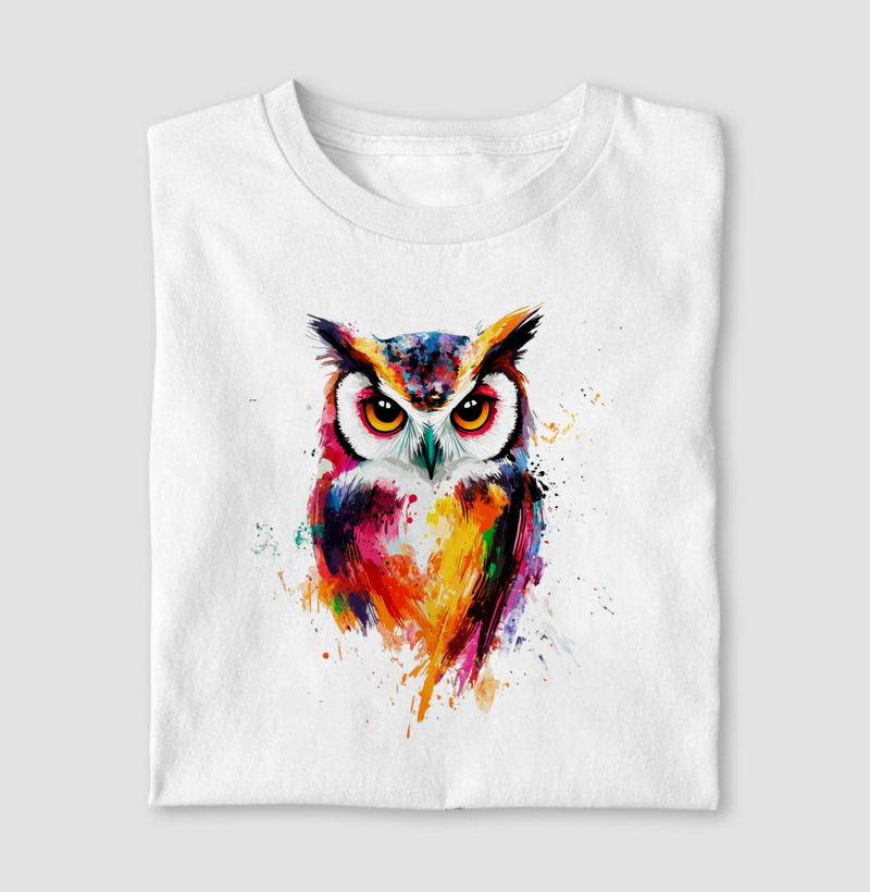 Coruja colors aquarela