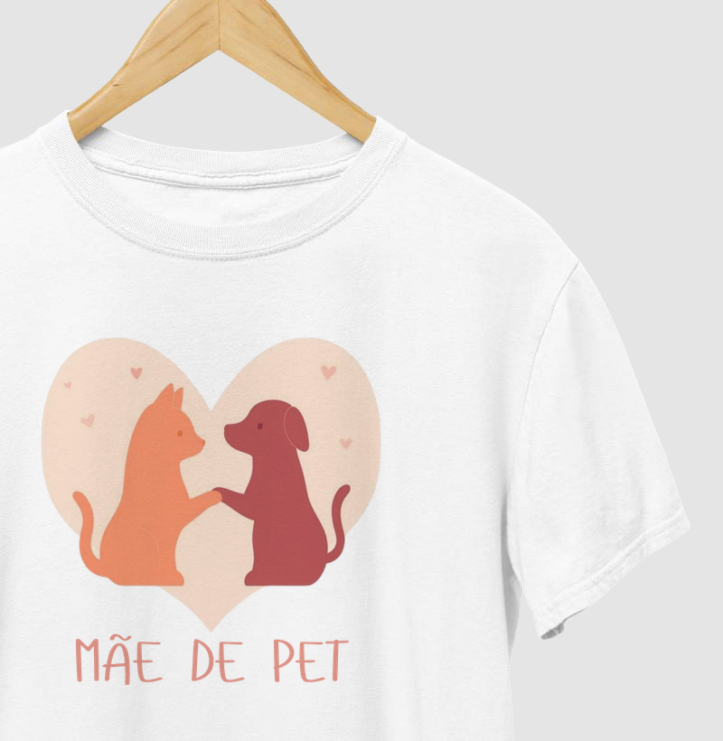 Camiseta Nevada "Mãe de Pet" Amor em Dobro