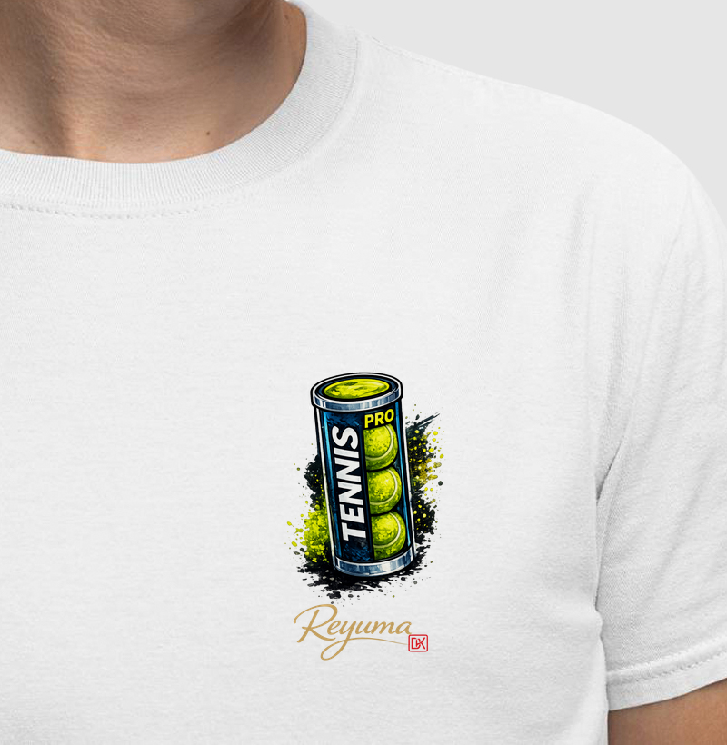 Camiseta Masculina Tênis “Bolinha” - Algodão 100% 