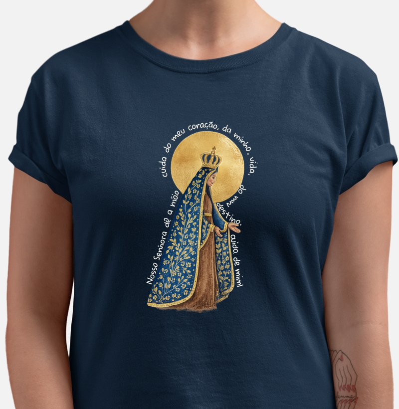 Camiseta Nossa Senhora Aparecida Manto Florido