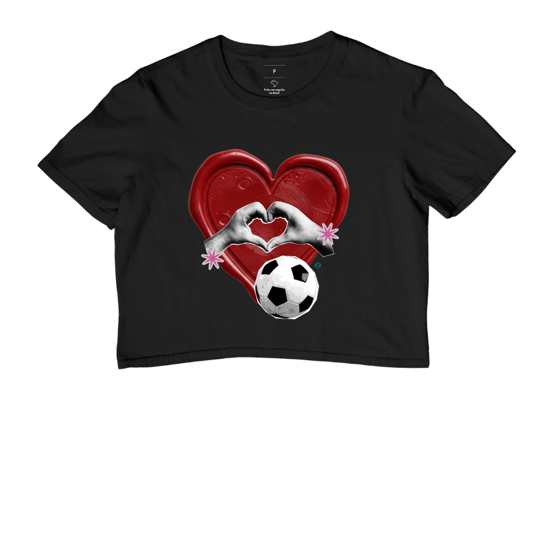 feminina de futebol estampa "selo de amor" joga bonita