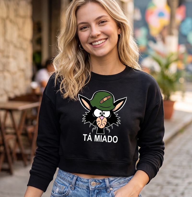 Cropped Feminino Gamer: “Tá miado”