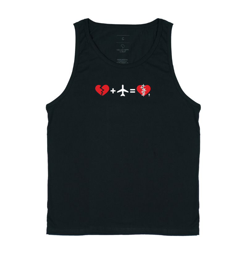Camiseta Coracao Partido Mais Aviao Igual Coracao Curado | Equacao Viagem Humor | Colecao Viciados em Viagem