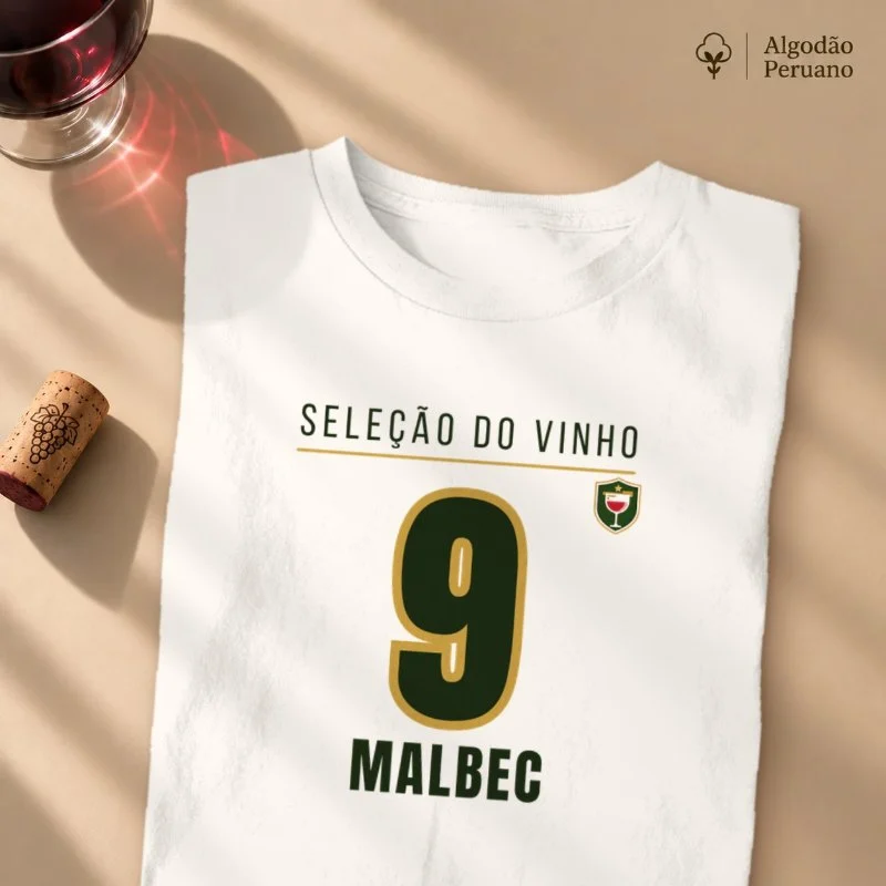 Camiseta - Seleção do Vinho 9 – Malbec - Camiseta Algodão Peruano
