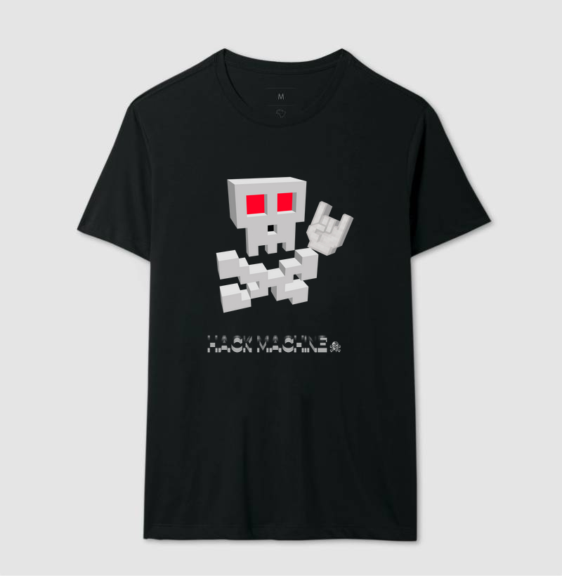 Camiseta Skullware Pixel Skull Rock On | Hack Machine™