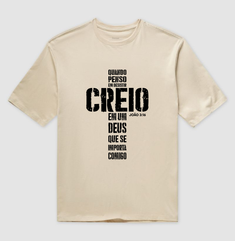 Camiseta cruz creio (Oversized)