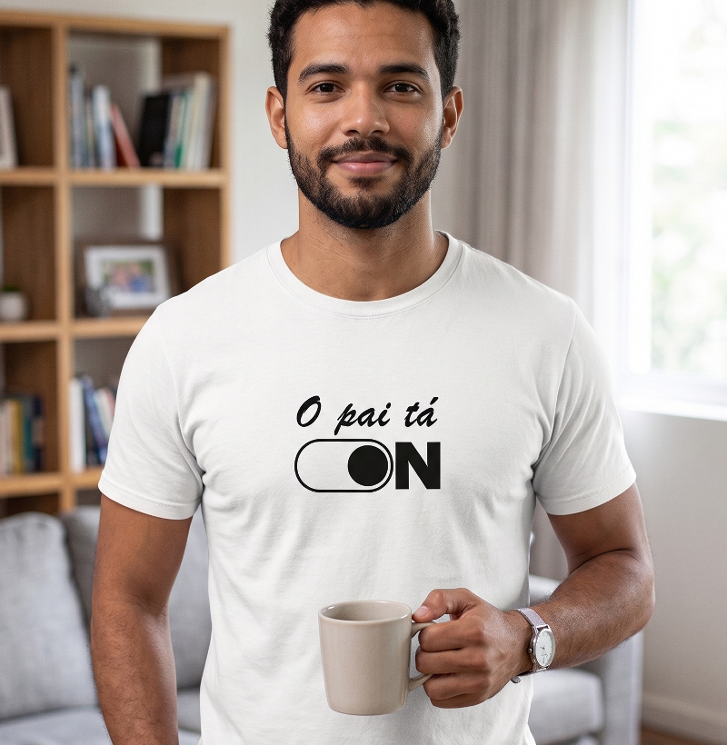 Camiseta Gamer "O Pai Tá On"